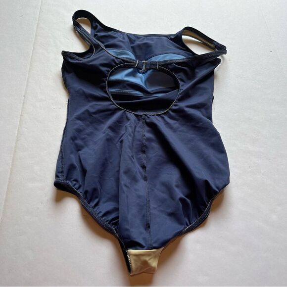 Lands' End Women's One Piece Tank Swim Suit Blue/Light Blue Size 10 - Picture 6 of 9